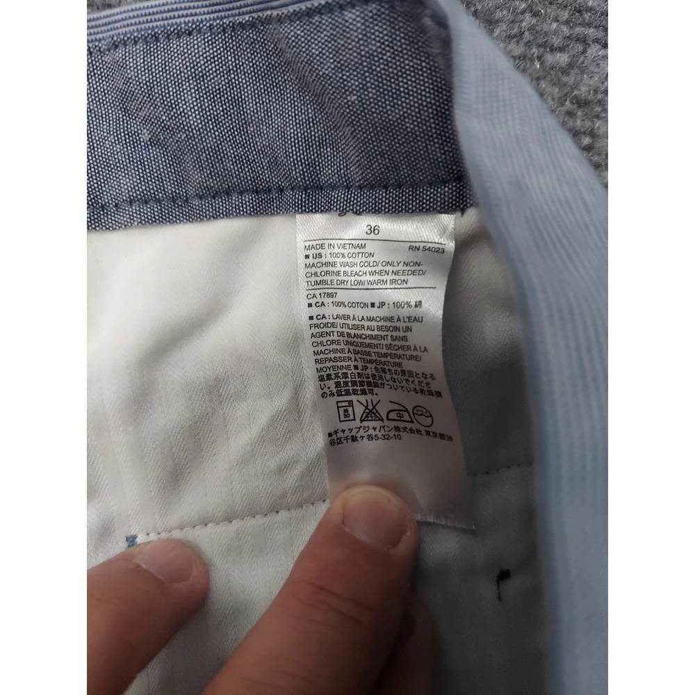 Banana Republic Kentfield Pants Mens 36x30 Blue Cotton‎ Chino Flat Front Preppy